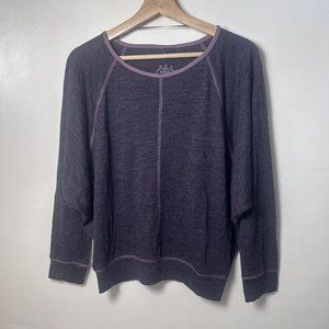 Prana Top Womens Small Purple Marled Amanda Wool Blend Dolman Casual Wear